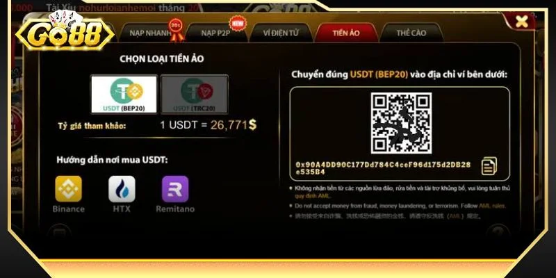 Chỉ dẫn nạp tiền cược GO88 nhanh gọn cho người mới